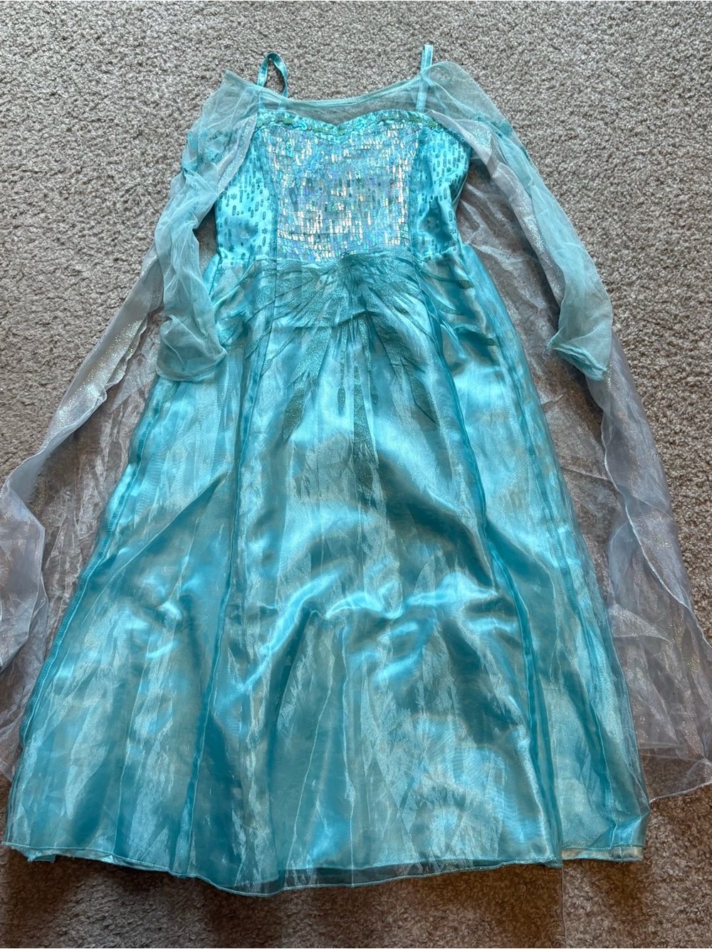 Disney Store Elsa Dress Costume Sz 7/8 Blue World Land Cruise Halloween